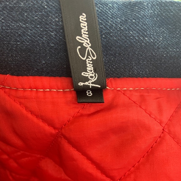 Rose Embroidered Denim Moto Jacket - Picture 3 of 9